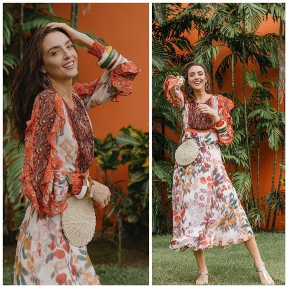 Anthropologie silk dress by Akemi + Kin